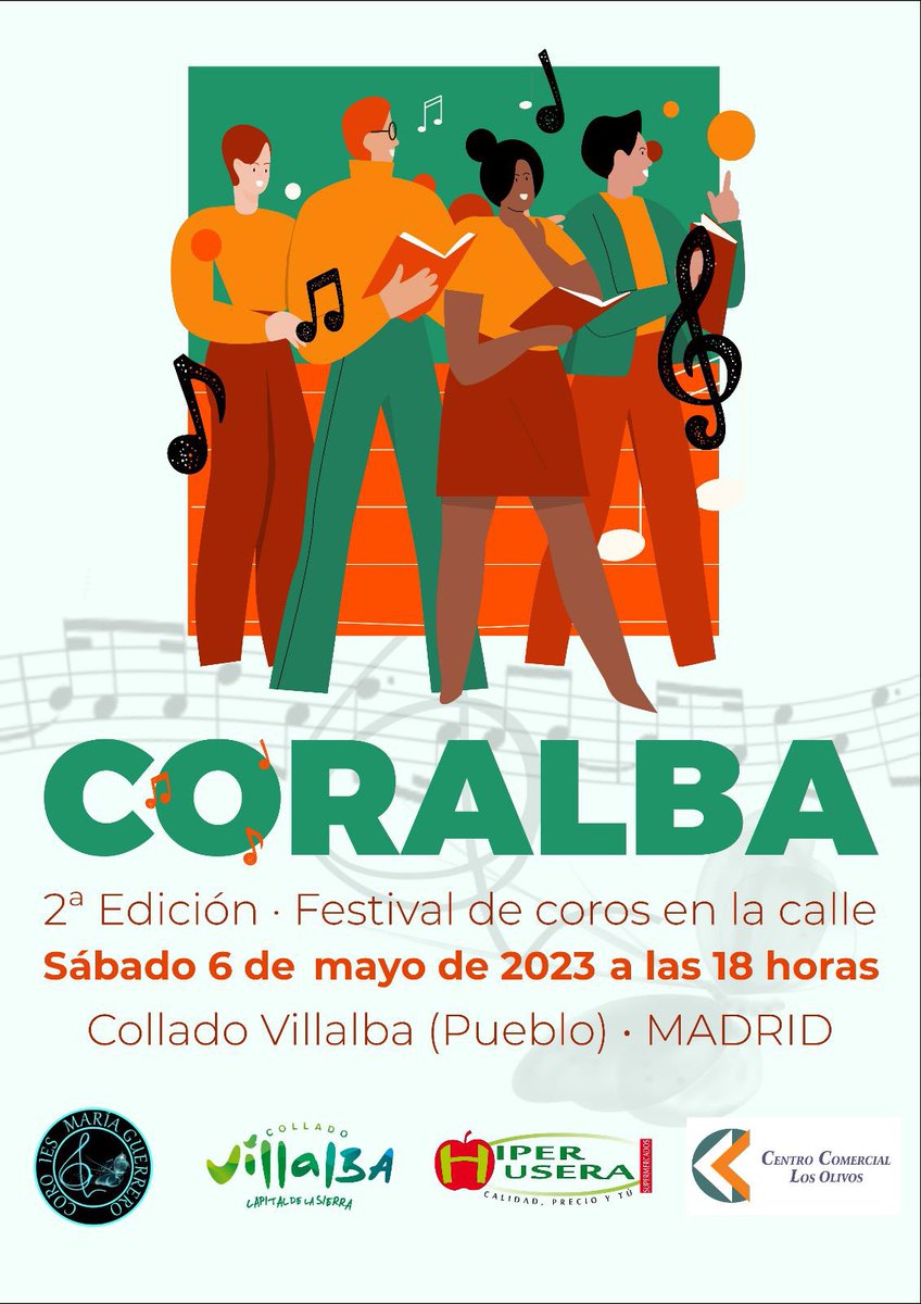 ElcoroFon's tweet photo. El CoroFón en CORALBA
2a Edición • Festival de coros en la calle
Sábado 6 de mayo de 2023 a las 18 horas
Collado Villalba (Pueblo) • MADRID
• 25 coros, 650 cantantes
• Estilos y géneros musicales para todos los gustos
• Gran cierre de Festival en el Parque Peñalba https://t.co/SnGuVOA3tE