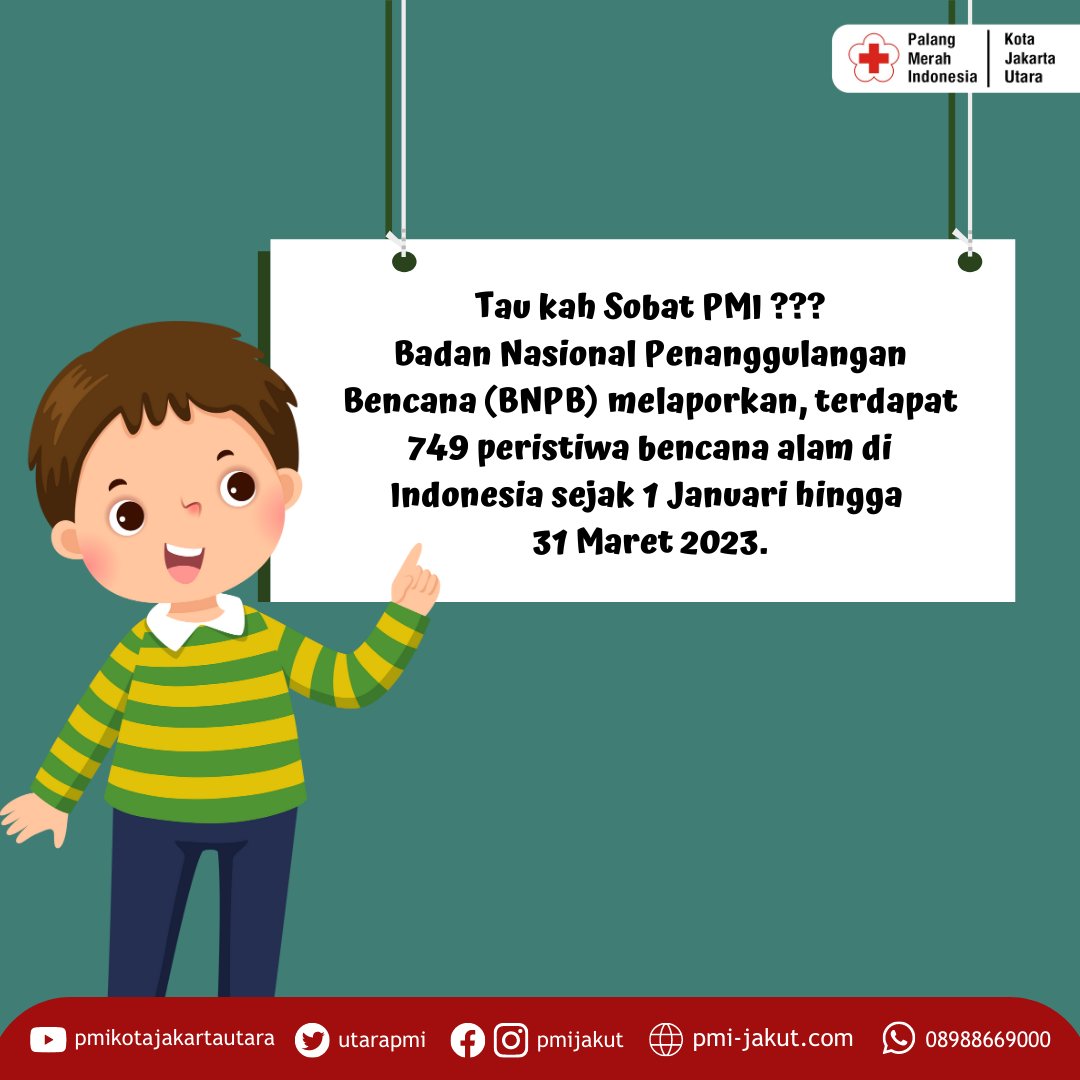 utarapmi's tweet image. Hai #sobatPMI 📷📷
26 April 2023 diperingati sebagai "Hari Kesiapsiagaan Bencana".
Tapi.. tau kah #sobatPMI bagaimana cara agar diri kita siap siaga dalam menghadapi bencana???
Yuk simak postingan berikut ini !!!
Sumber : bpbd.bogorkab.go.id
databoks.katadata.co.id
