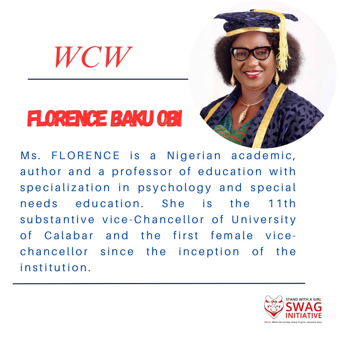 Can you count the number of times you hear us say ‘celebrating women never gets out of style?’.

We are happy to introduce to you, our woman achiever and role model for the week who is none other than the first female Vice Chancellor of the University of Calabar, Nigeria.

#WCW