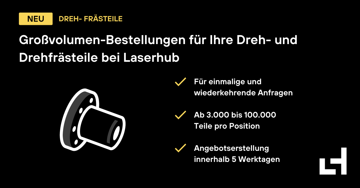 Sie suchen einen zuverlässigen Produzenten für große Volumen an Dreh- und #Drehfrästeilen?
Laserhub hat genau die Lösung für Sie! 
Erhalten Sie attraktive Angebote in Schnelle.

Jetzt Angebot erfragen:  hubs.la/Q01MNXZY0

Mehr Infos finden Sie hier: hubs.la/Q01MNWL70