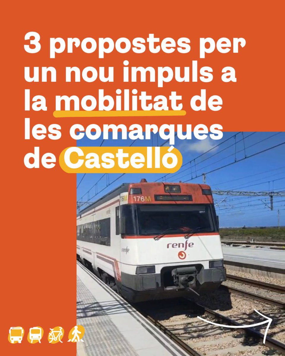 VicentMarza's tweet photo. Compromís hem presentat les propostes d’un nou model de mobilitat de les comarques de Castelló

🚞 Amb menys temps de trajecte

🤝🏼 Coordinar horaris, unificar tarifes i billets 

🛤️ Noves línies metropolitanes

🚌 Vertebració del territori: transport a demanda + llançadera https://t.co/QYYisPXOZo