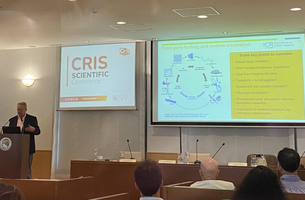 MajemCavalle's tweet photo. “You need regression, not slower cancer growth. That’s enough for a publication but it’s called progressive disease in the clinics”. #PaulWorkman expertise and advice on validating targets for #drugdiscovery at the scientific sessions of @criscancer #BRCA2 #inspiringscience https://t.co/o57BQWyyFo