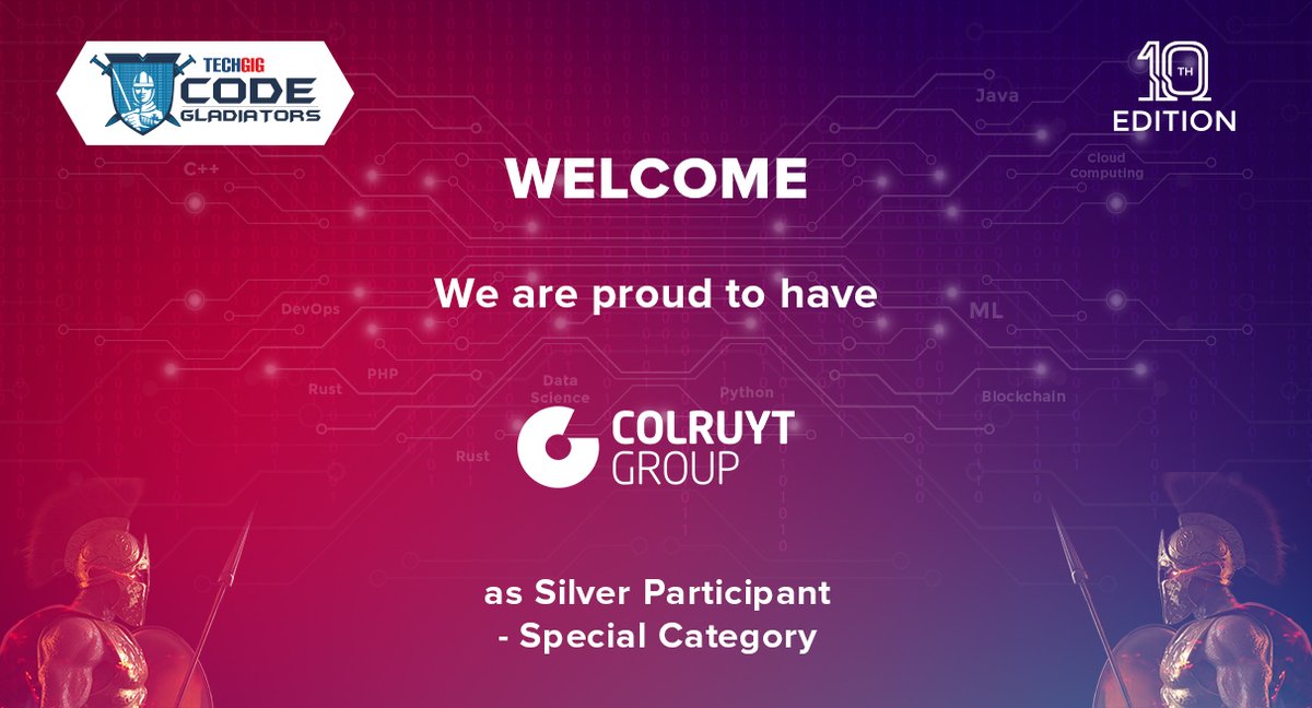 techgigdotcom's tweet photo. We are immensely pleased to announce Colruyt Group India as a “Silver Participant- Special Category” for the decadal edition of #TechGig #CodeGladiators- the world’s biggest #coding competition. Welcome aboard!! Participate now 🔗 https://t.co/KndlTLM2Z6.
#ComeCodeConquer https://t.co/eEo4w0MJUY