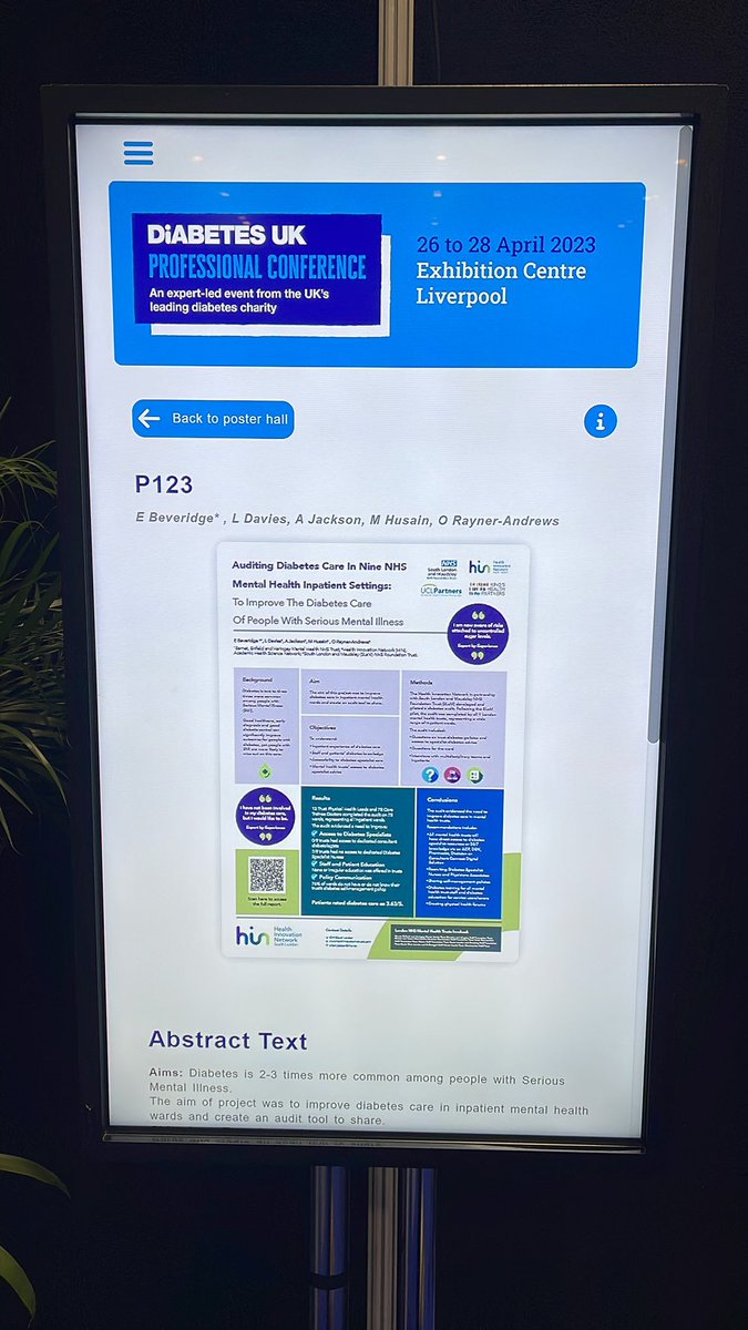 At the <a href="/DiabetesUK/">Diabetes UK</a> conference in Liverpool today! <a href="/lydiadavies97/">Lydia Davies</a> <a href="/HINSouthLondon/">Health Innovation Network South London</a> <a href="/MaudsleyNHS/">NHS Maudsley</a>