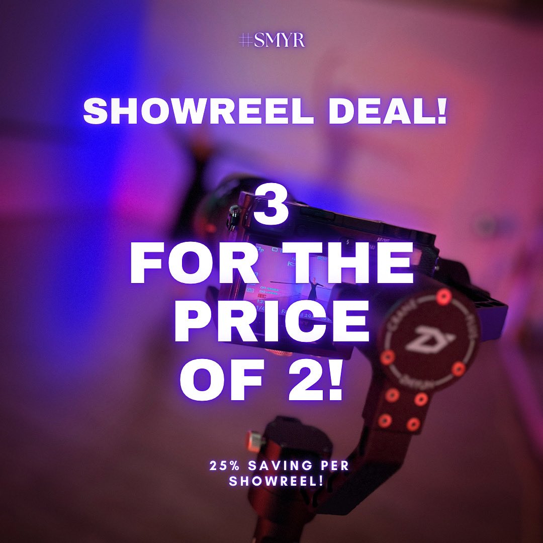 WE HAVE A DEAL ON! 
.
You and 2 friends can book together, 1 day, 3 shoots! Instead of paying for a showreel each, 3 people split the price of 2 showreels!!
.
Perfect for students looking for dance showreels before graduating 🙌🏼
.
Please feel free to share!!!
.
#SMYR😎🎥