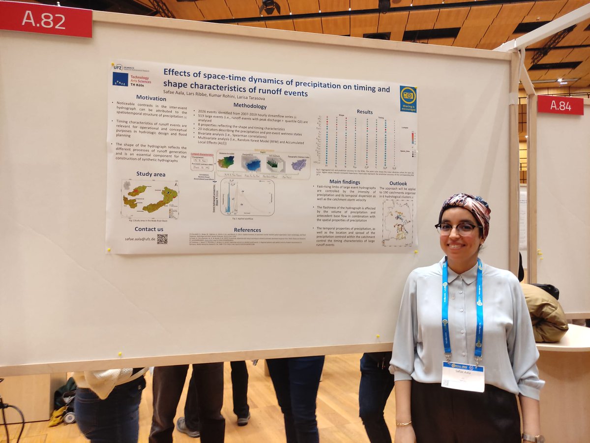 AalaSafae's tweet photo. #Poster1: Very fruitful and insightful discussion from my poster presentation at the session HS2.4.3 about Space-time #dynamics of #floods  #EGU23 @lytarasova @rkumar_1982 https://t.co/1Ml1Y9nEgz