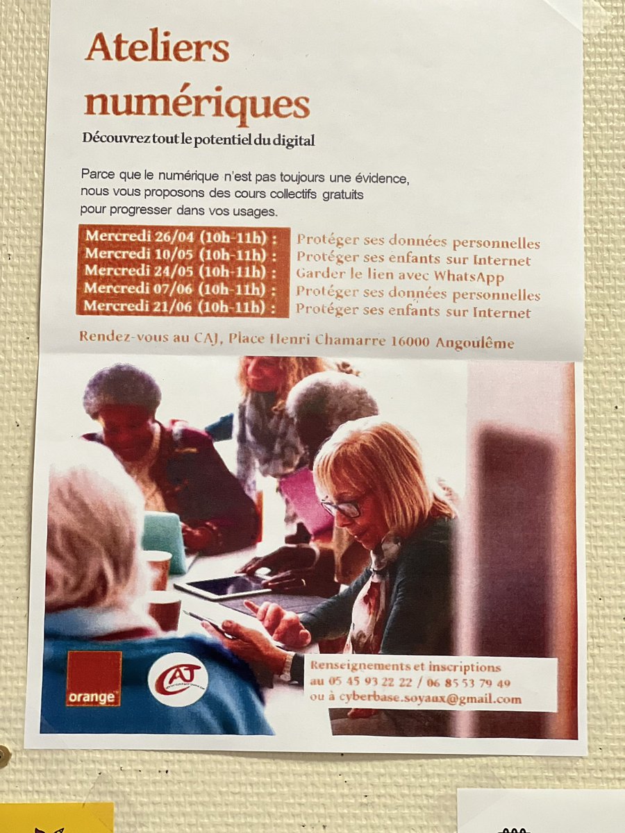 Très heureux de signer ce matin avec la présidente du centre social culturel et sportif (Club Ainés et Jeunesse) Grand-Font d’@angouleme, la charte pour l’organisation d’ateliers numériques du programme #OrangeDigitalCenter <a href="/OrangeNvAquit/">Orange Nouvelle Aquitaine</a>
