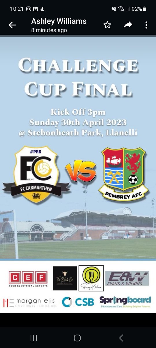 Big game for us this wknd, weve worked hard to get there. Let's bring home the 🏆

Thank you to all all our sponsors 
#Staceyskitchen
#evansandwilkins
#CEF
#Blackox
#Morganellis
#CSB
#Springboard