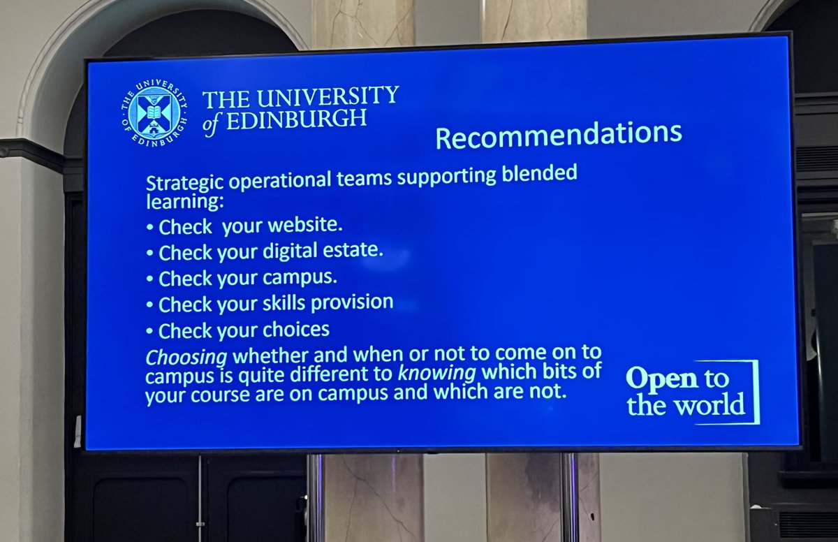 Recommendations
Strategic operational teams supporting blended
learning:
• Check your website.
• Check your digital estate.
• Check your campus.
• Check your skills provision
• Check your choices

 #UDigCap