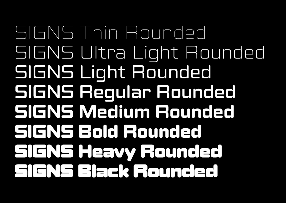 NEW RELEASE! Signs Rounded is an extension to the Signs Family designed by Maximage. Switch from square to rounded using the Rounded Axis in the variable font. mailchi.mp/maxitype/newsl…