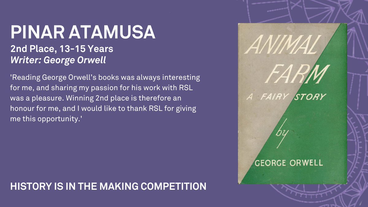 RSLiterature's tweet photo. โญ 2nd Place in 13-15 Years
Pinar Atamusa (@keats_academy), George Orwell
#HistoryIsInTheMaking https://t.co/bF60vbIFFl