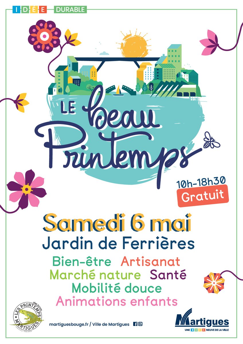 EDFMartigues's tweet photo. EDF est partenaire de la Ville de #Martigues pour #LeBeauPrintemps.
Venez nous retrouver le samedi 6 mai au jardin de Ferrières de 10h à 18h30.
Programme : https://t.co/mo7lyeTzee
#energie et #biodiversité https://t.co/xO7twI3UGh