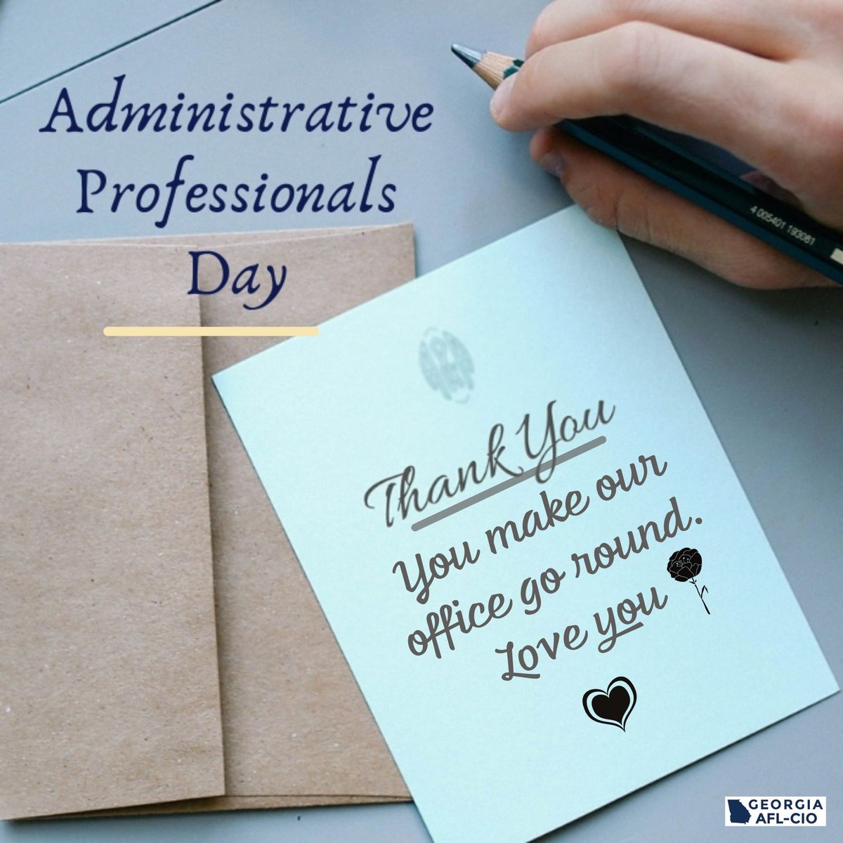 AFLCIOGeorgia's tweet photo. Thank you, administrative professionals, for keeping our offices running smoothly! 📎🗂️ #AdministrativeAssistantsWeek #OfficeHeroes #OfficeStars #georgia #atlanta #1u #Admins #theengines #unionstrong #unionproud #unionlove https://t.co/Tv5vDJFr1v