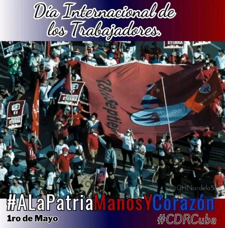 AfYodelis's tweet photo. #TodosALaPlaza🇨🇺
#1DeMayo día de gran significación y emociones para todos los trabajadores del mundo y en especial para el pueblo de Cuba, reafirmaremos con el corazón un #SiRotundo a nuestro compromiso con la patria y sus líderes.
#CubaVence🇨🇺💪
#ALaPatriaManosYCorazón https://t.co/RzlPAL8k5V