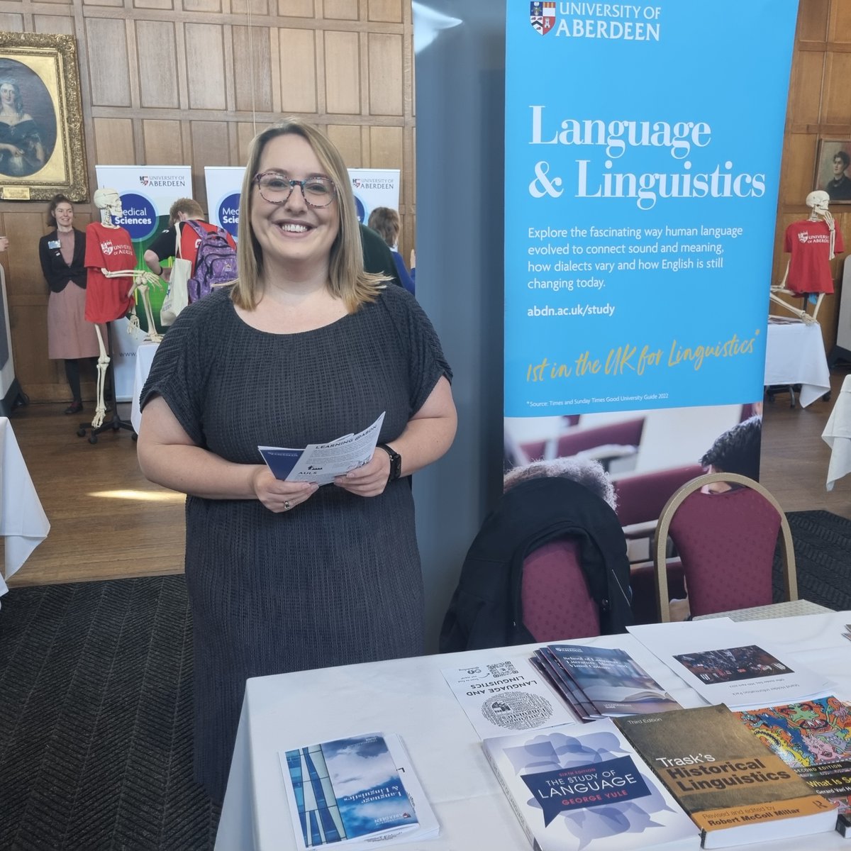 It's Offer Holder Day 2023! Come along to Elphinstone Hall between now and 1pm to chat with our teams in Celtic and Anglo Saxon Studies, English, Film and Visual Culture, Linguistics, and Music. There will also be talks from our languages teams! #AberdeenUni #WeAreAbdn