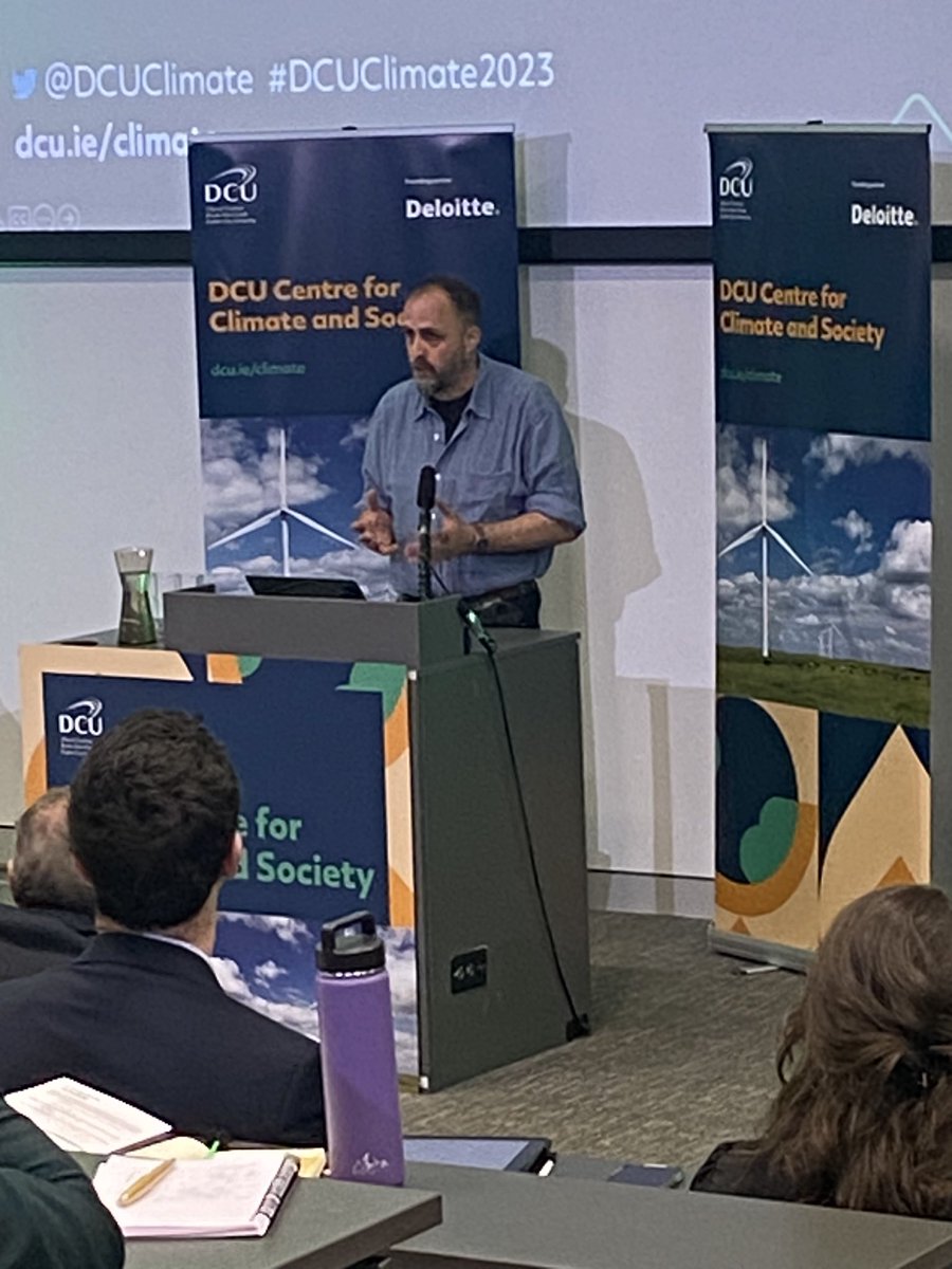 NessaTierney's tweet photo. “We have turned this island into one big farm. An increasingly industrialised farm. There’s no space for nature.” Eoghan Dalton @IrishRainforest says rewilding is the solution. #DCUClimate2023 https://t.co/ugtoHJVp5D