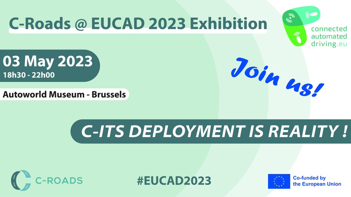 C-Roads Platform (@croadsplatform) on Twitter photo C-ITS deployments are reality all across Europe and form a crucial basis for the further work on automated mobility. Catch <a href="/MartinBhm3/">Martin Böhm</a> speaking at the about the potention on this topic at #EUCAD2023 exhibition next week! #cits #croads #saferoadstoday #austriatech C-ITS deployments are reality all across Europe and form a crucial basis for the further work on automated mobility. Catch <a href="/MartinBhm3/">Martin Böhm</a> speaking at the about the potention on this topic at #EUCAD2023 exhibition next week! #cits #croads #saferoadstoday #austriatech