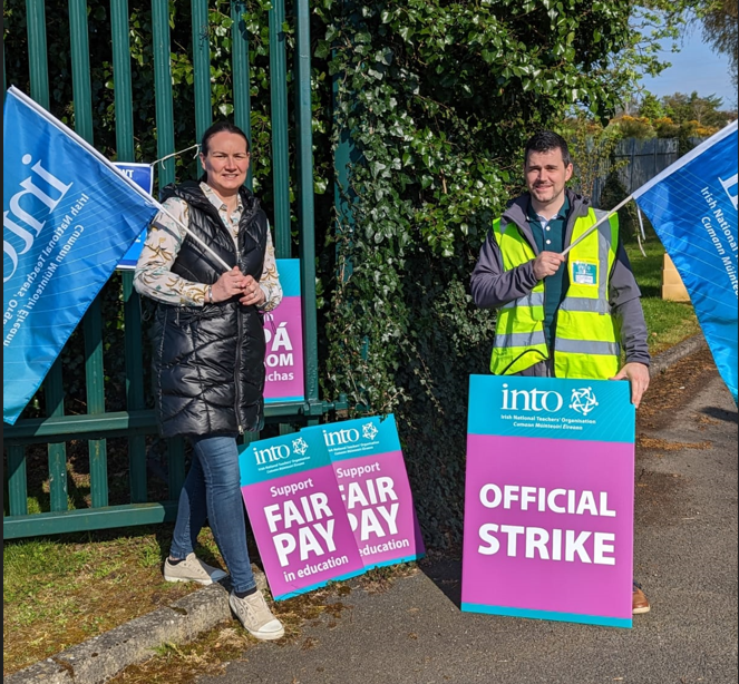 INTO Members from Sacred Heart Grammar, Newry on todays picket line.