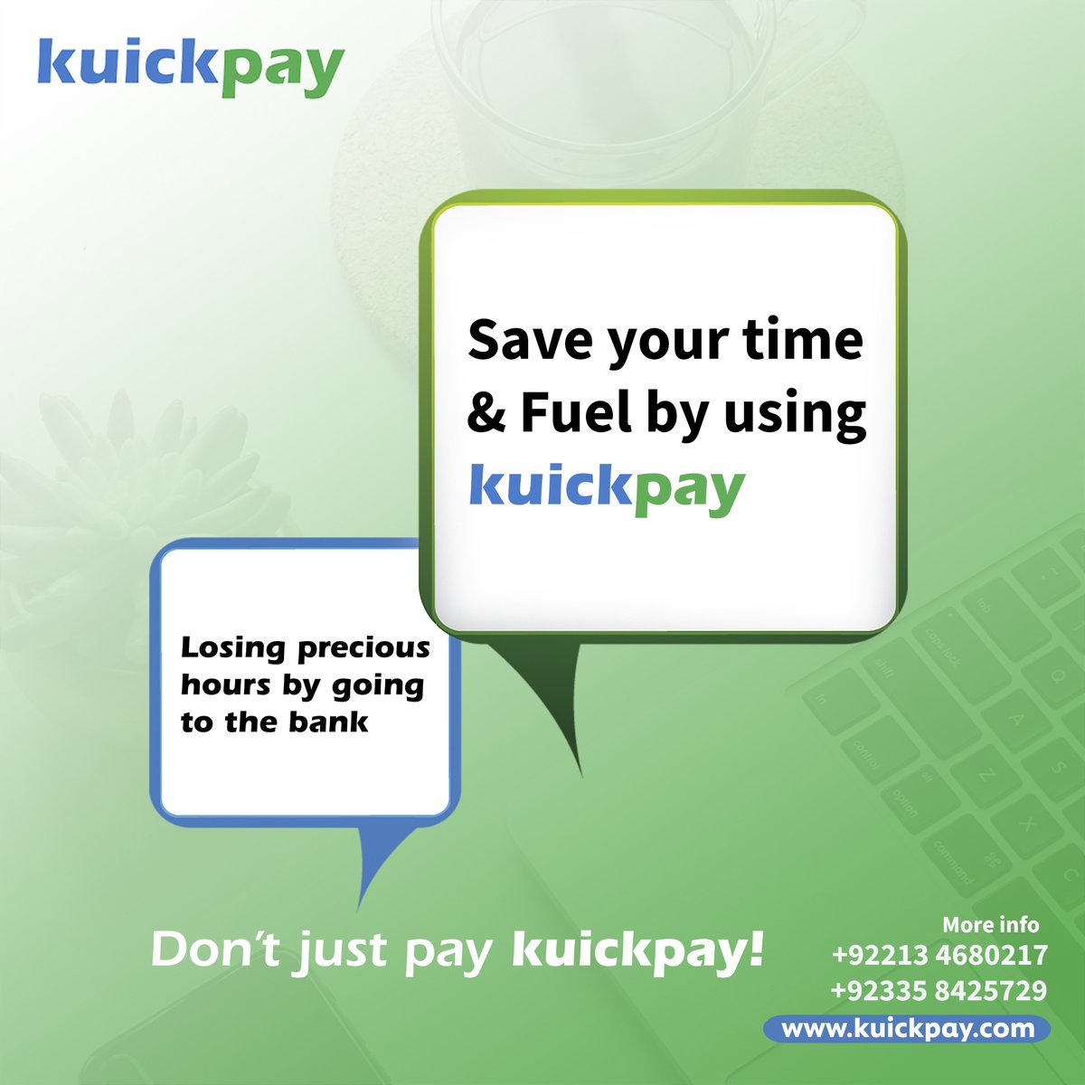 kuickpay's tweet photo. There's always Kuickpay!
Kuickpay makes it easy to pay your bills online, on any preferred digital payment platform
Contact Kuickpay via WhatsApp on https://t.co/Qh6N7XUBZ1 http://kuickpay.cominfo@kuickpay.com
#Kuickpay #digitalpakistan #digitizingpakistan https://t.co/XTPusVf4OU