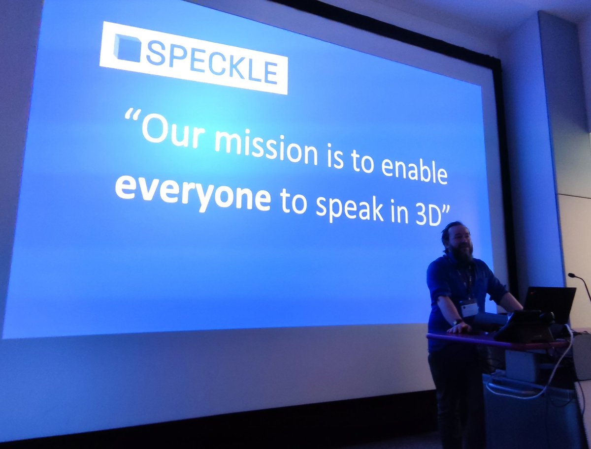 <a href="/JSDBroughton/">jsdb</a> of <a href="/SpeckleSystems/">Speckle</a> speaking now about data-centric approaches, open source, open development, and open community.

<a href="/ShapeToFab/">Shape to Fabrication</a> #2023