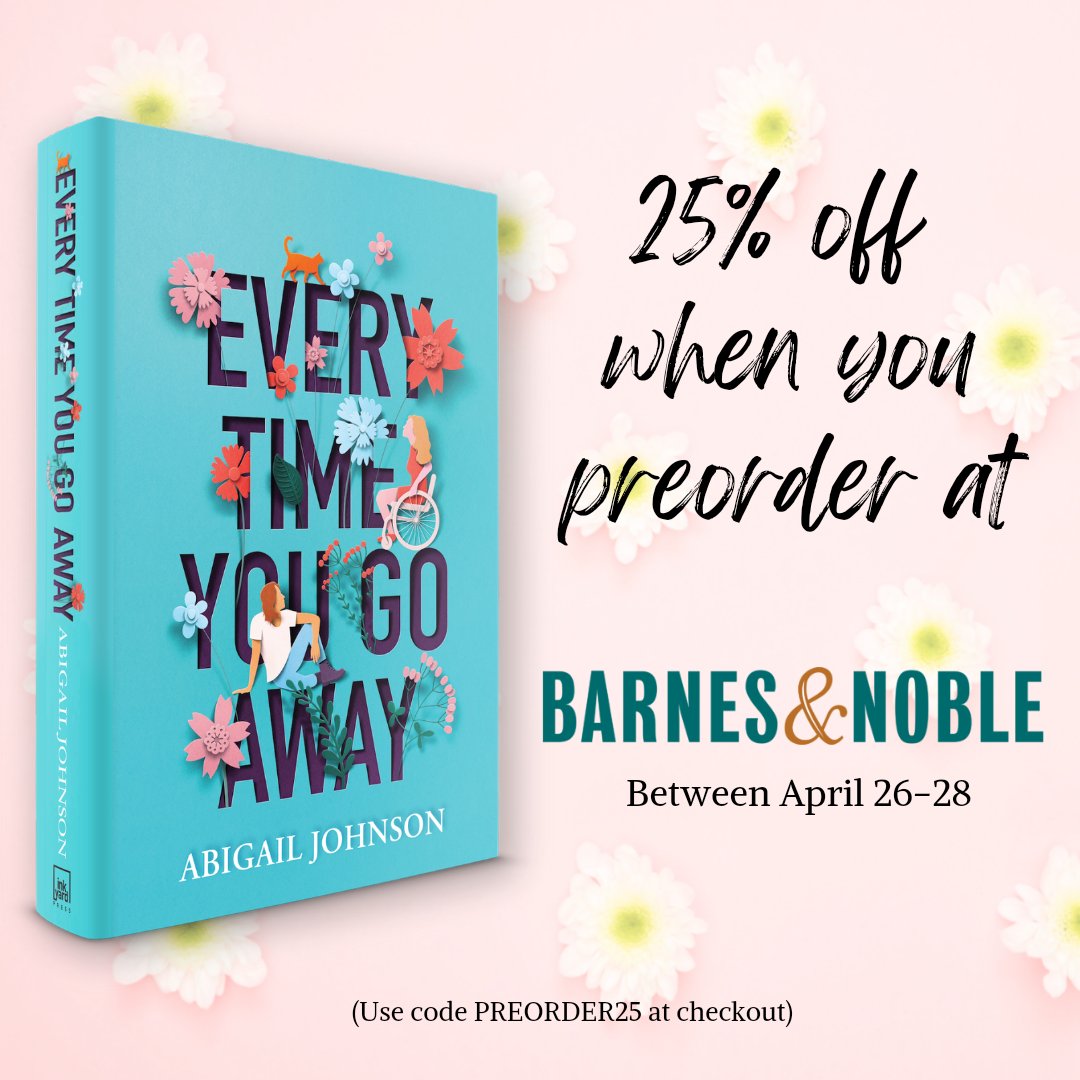 Preorder your copy of EVERY TIME YOU GO AWAY between April 26 through 28 at BN.com and get 25% off!

barnesandnoble.com/w/every-time-y…