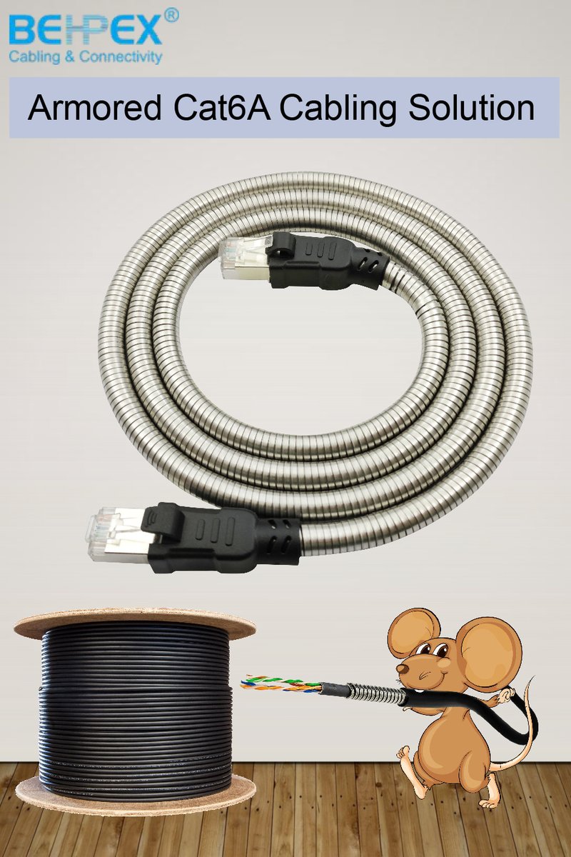 behpex's tweet photo. #BEHPEXยฎ #ToughLAN
Direct Burial Armored Cat.6A Outdoor Bulk Cable.
Armored Anti Rodent Outdoor/Indoor CAT.6A Patch Cable.
-Ideally for areas where cables are susceptible to sun, water, temperature change and exposure to potential harsh environment.
#CAT6A #ArmoredCable https://t.co/ffyi7aHAuC