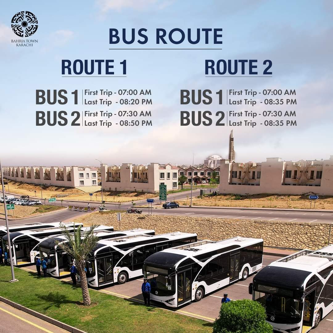 Bahriaupdate's tweet image. People&apos;s Electric Bus Service Routes and Stops, Bahria Town Karachi!

#ElectricBusService #PeoplesBusService #BusStops #Routes #BahriaTownKarachi