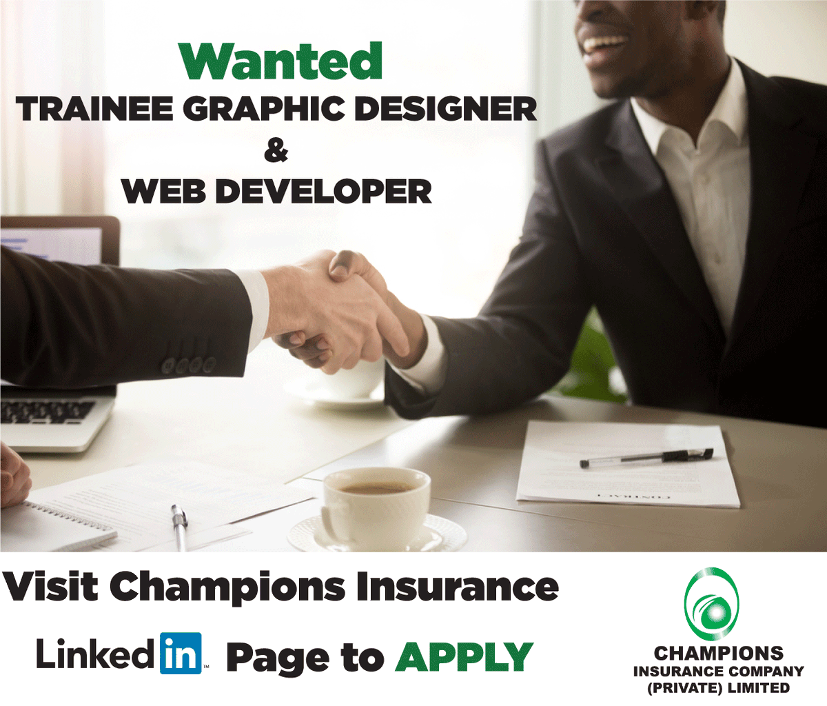 We are looking for a TRAINEE – GRAPHIC DESIGN & WEB DEVELOPMENT to join the #CHAMPIONSTEAM Click the link below to apply >>linkedin.com/feed/update/ur…