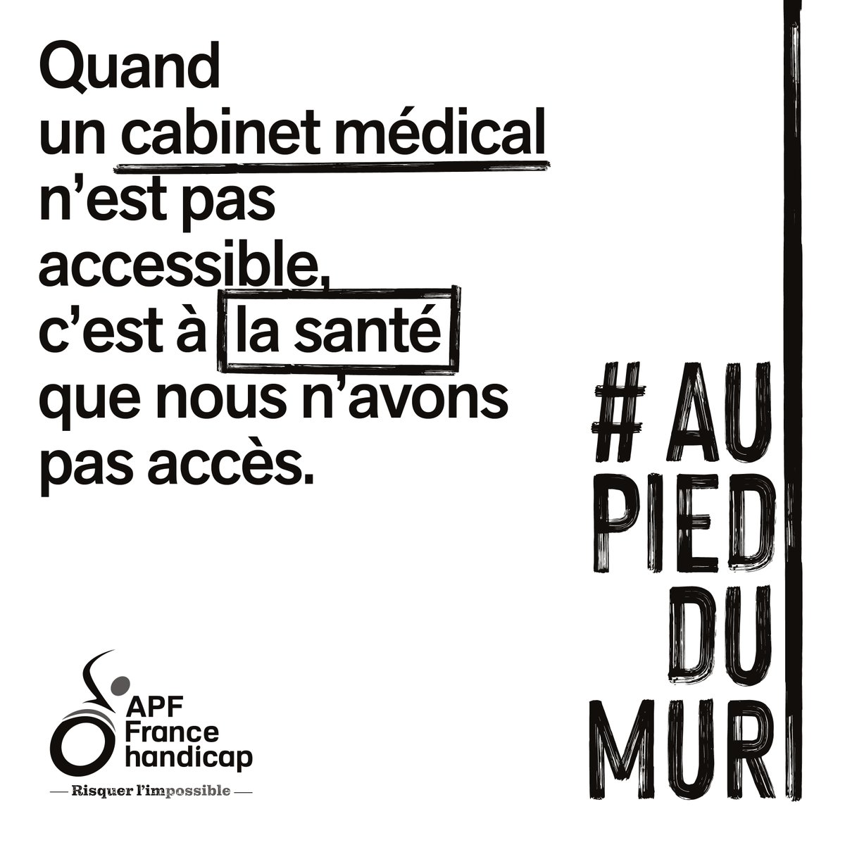 #Santé : les personnes en situation de #handicap sont au pied du mur. Cabinets médicaux inaccessibles, équipements inadaptés... elles ne peuvent pas se soigner. En 2023, ça suffit. Mettons l’Etat #AuPiedDuMur, exigeons des mesures concrètes ! ✊ bit.ly/3N4AUiI