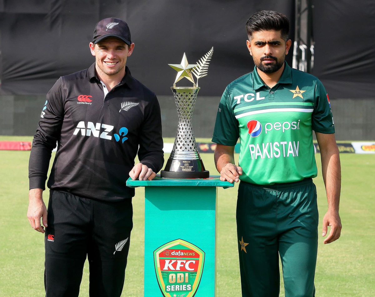 kfc_pk's tweet photo. It's time for some action and fun, as we unveil the trophy and embrace the moments that make us #FeelGoodRealGood! We're the proud title sponsors of the Pakistan Vs New Zealand ODI Series 2023. So grab a bucket, and get ready for all the excitement! https://t.co/eFEEBJ8mI1