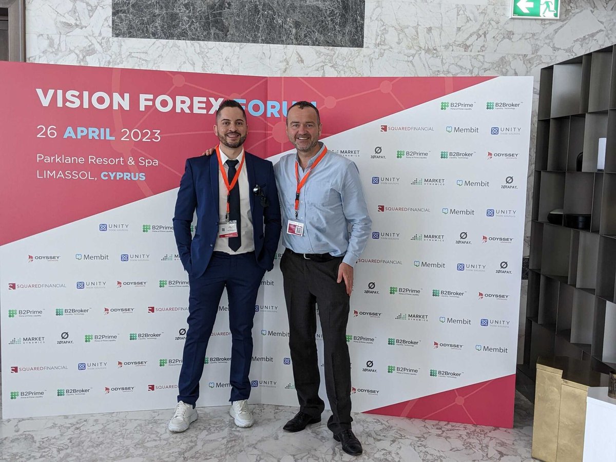 acuitytrading's tweet photo. Our CEO Andrew catches up with friends @PitTrading at #forex event, Cyprus!
@qubevents #visionforex https://t.co/sz9nqu8kst