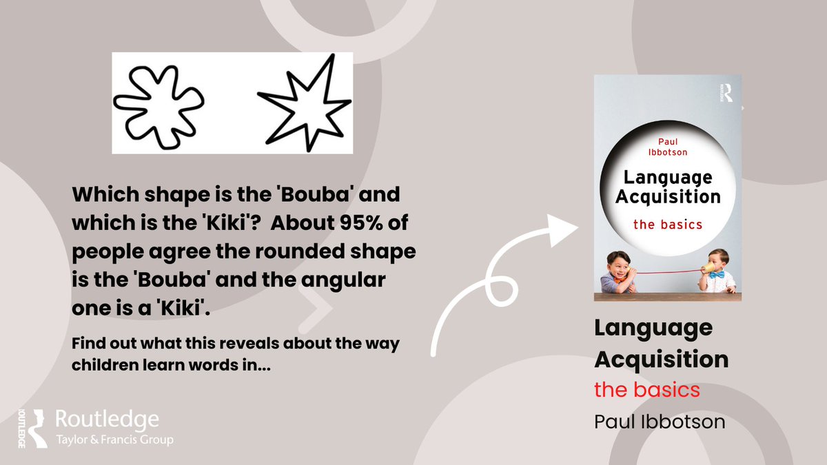 RoutledgePsych's tweet photo. Bouba or Kiki?
Find out the answer to this and other must-know questions in #ChildLanguageDevelopment in this fantastic new publication by Paul Ibbotson 📕
https://t.co/B6t0Q6ejvx
@OpenUniversity @OU_WELS @OU_ECYS @OU_LAL https://t.co/oYyDtc6r9i