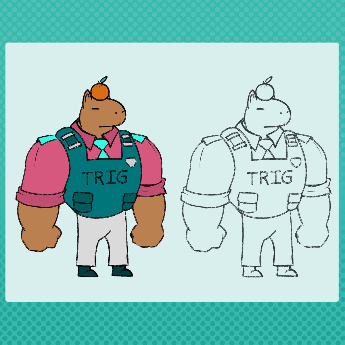 ChonkCatsProd's tweet photo. Meet the security guard - Trig's loyal piece of muscle! 💪 But don't let those biceps intimidate you - this guy may be all muscle, but he's not all brains. Can you outsmart him and lead the hostages to safety?💻 https://t.co/Ga7V2Xxxv0