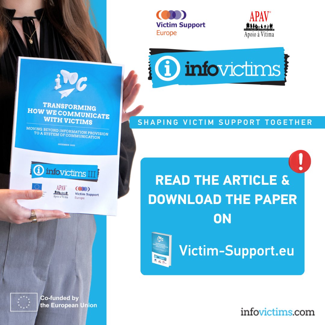 VictimSupportEU's tweet photo. 🔎 Information is at the heart of effective #support for #VictimsOfCrime. 

It allows victims access to services and #justice, and helps prevent secondary victimisation.

💡Read our new policy #paper: https://t.co/gpmBUwxG3A

#EUVictimsRights #Infovictims #InformationRight https://t.co/th0xCtt24y