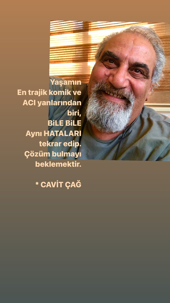 CavitCag's tweet photo. Yaşamın
En trajik komik ve
ACI yanlarından biri,
BiLE BiLE
Aynı HATALARI tekrar edip.
Çözüm bulmayı beklemektir.

* CAVİT ÇAĞ https://t.co/B6pJRXknod