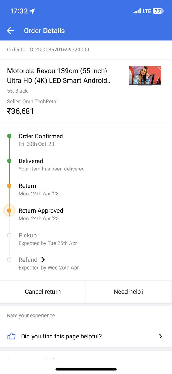 harsh_pareek's tweet photo. @flipkartsupport 
Another return request was raised which was suppose to happen by 25th apr 2023 which again never happened and entire support staff has no clue about it. Now they have provided with a new date for resolution and all the previous tickets are marked resolved. https://t.co/Gk66nMFI1h