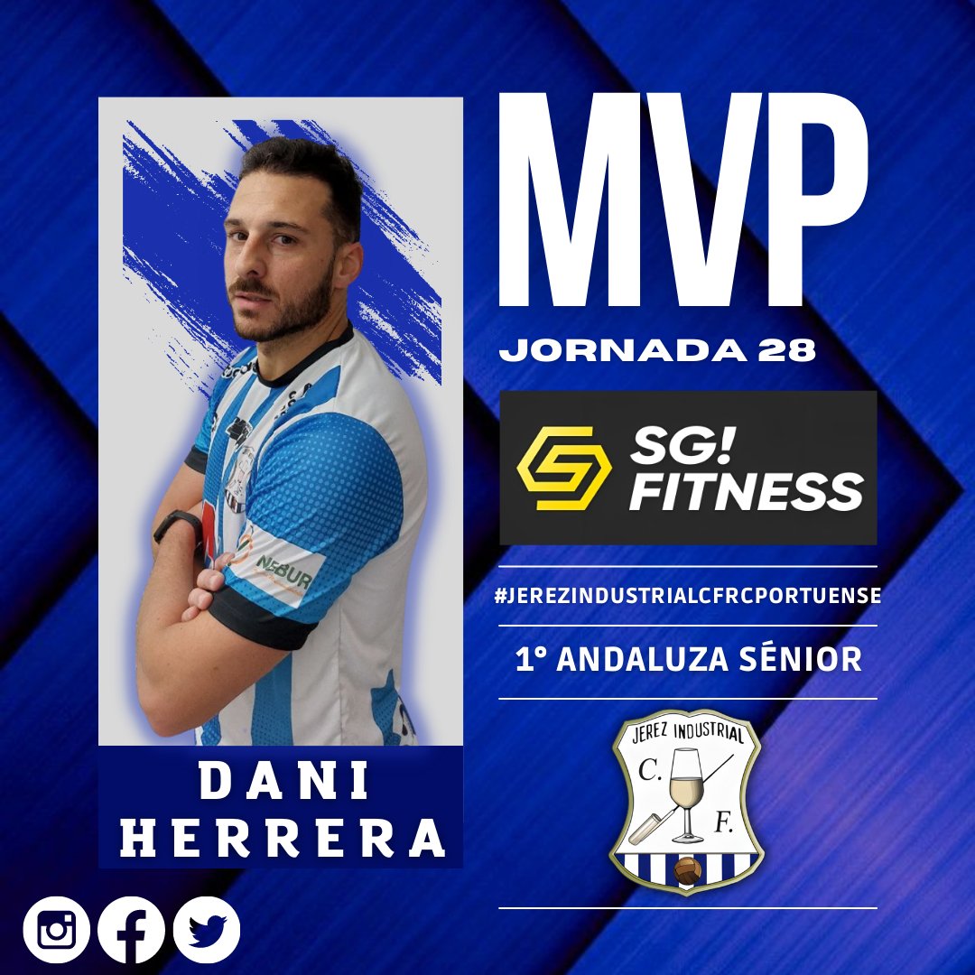 JerezInd_CF's tweet photo. •MVP/MEJOR JUGADOR DEL PARTIDO•🔵⚪

#Jornada28

➡️Patrocinado por SG Fitness Jerez 

¡Gracias por su colaboración! 💙🤍

#JICF #Temp2223 https://t.co/PIz6QShQRR