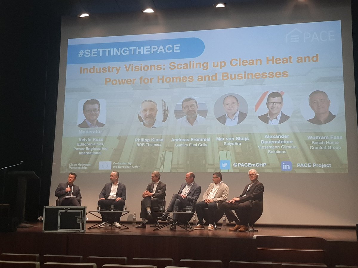 COGENEurope's tweet image. At the @PACEmCHP Conference in Brussels, @kelvinross68 is introducing the panel discussion "Industry Visions: Scaling up Clean Heat and Power for Homes and Businesses" with senior executives from BDR Thermea, BOSCH, SolydEra, Sunfire &amp;amp; Viessmann.
 
#SettingthePACE