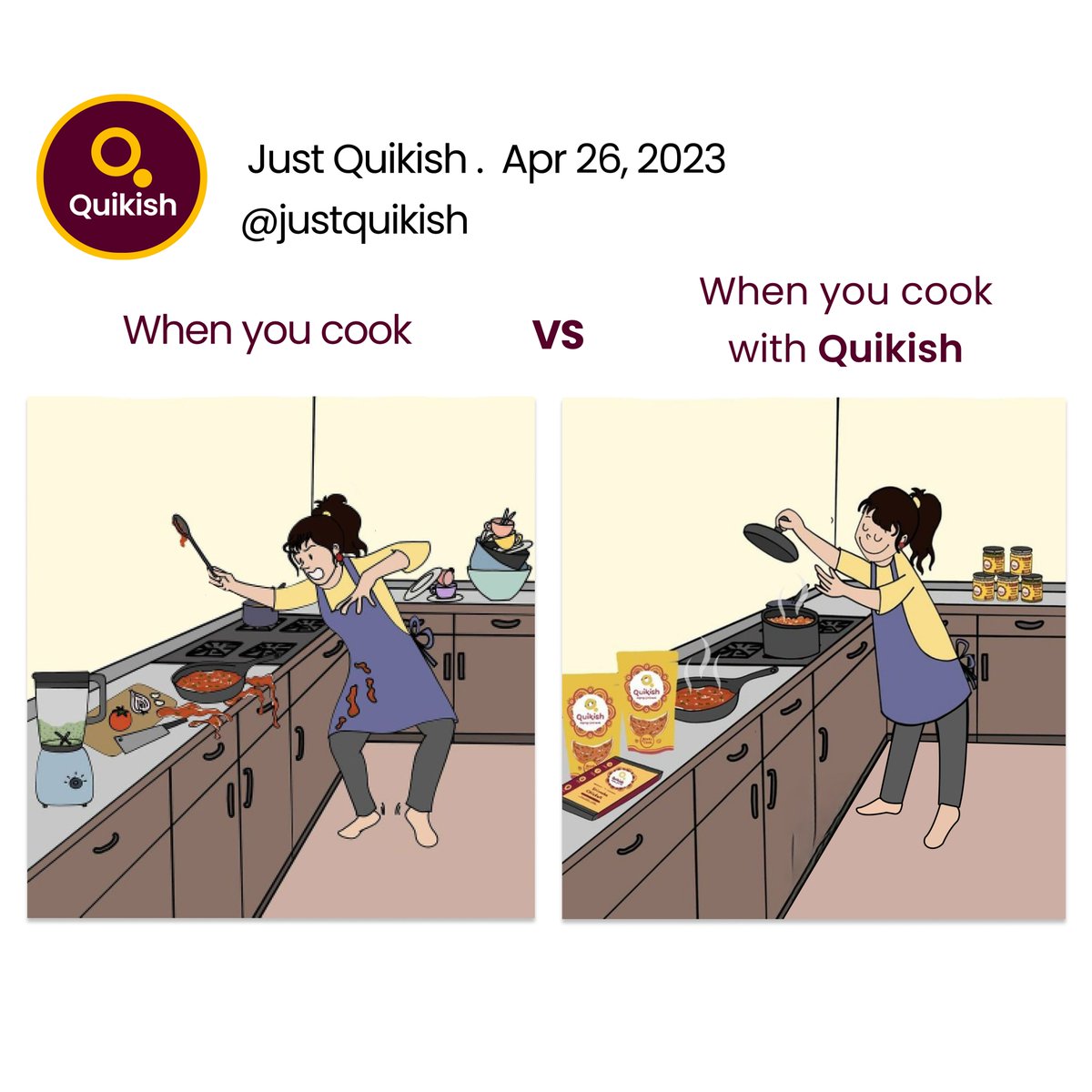 Whether you're hosting a party or cooking for your loved one's lunch dabba, Quikish has your back.
Use code: INTRO20 for a 20% discount on your first order.

#JustQuikish #CutCookEat #PreservativeFree #ReadyToCook
#PartyWithQuikish #HassleFreeCooking #ConvenientCooking