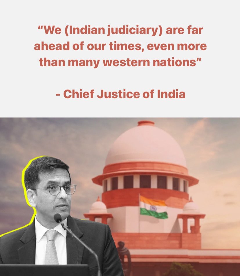 YesWeExistIndia's tweet photo. Chief Justice of India, DY Chandrachud, responds to Solicitor General of India who is giving examples of controversial judgements on abortion from America to state that courts must not create laws, the parliament has that power. https://t.co/HbvY6XnqRn