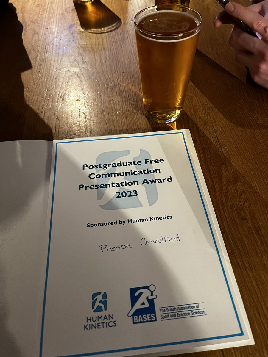 Phoebe Grandfield (@phoebetkd) on Twitter photo Enjoyed presenting some of the results from my MSc dissertation at the @basesuk student conference and co-chaired a session too. To top it off I was awarded the postgraduate free communication presentation award.
<a href="/CardiffMetSES/">Cardiff Met SES</a> <a href="/CSSHSBiomech/">Cardiff Met Sports Biomechanics</a> <a href="/IanBez/">Dr Ian Bezodis 💙🇺🇦</a> <a href="/Hans_von_Lieres/">Hans von Lieres</a> Enjoyed presenting some of the results from my MSc dissertation at the @basesuk student conference and co-chaired a session too. To top it off I was awarded the postgraduate free communication presentation award.
<a href="/CardiffMetSES/">Cardiff Met SES</a> <a href="/CSSHSBiomech/">Cardiff Met Sports Biomechanics</a> <a href="/IanBez/">Dr Ian Bezodis 💙🇺🇦</a> <a href="/Hans_von_Lieres/">Hans von Lieres</a>