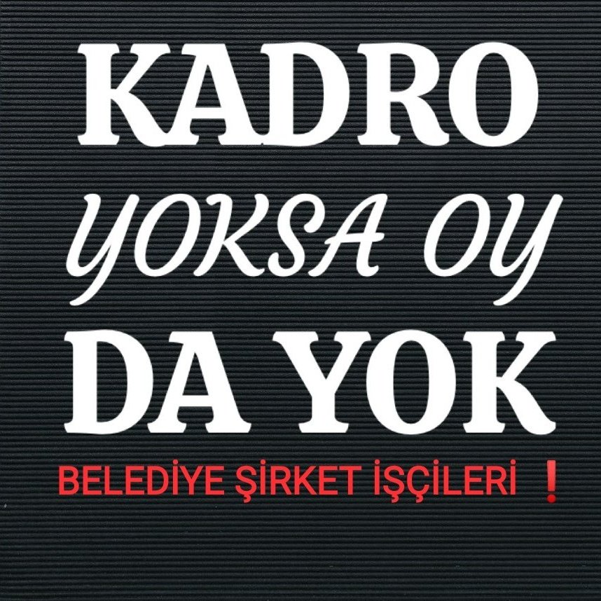 #TümMağdurlarYazıyor Her isteyene istediği verildiği şu günlerde neden bizi kimse duymuyor #BelediyeSirketİscilerineKadroZulmü  Bitsin <a href="/RTErdogan/">Recep Tayyip Erdoğan</a> <a href="/_ErcanOzcelik/">Dr.Ercan ÖZÇELİK</a> <a href="/vedatbilgn/">Vedat Bilgin</a> <a href="/kilicdarogluk/">Kemal Kılıçdaroğlu</a>