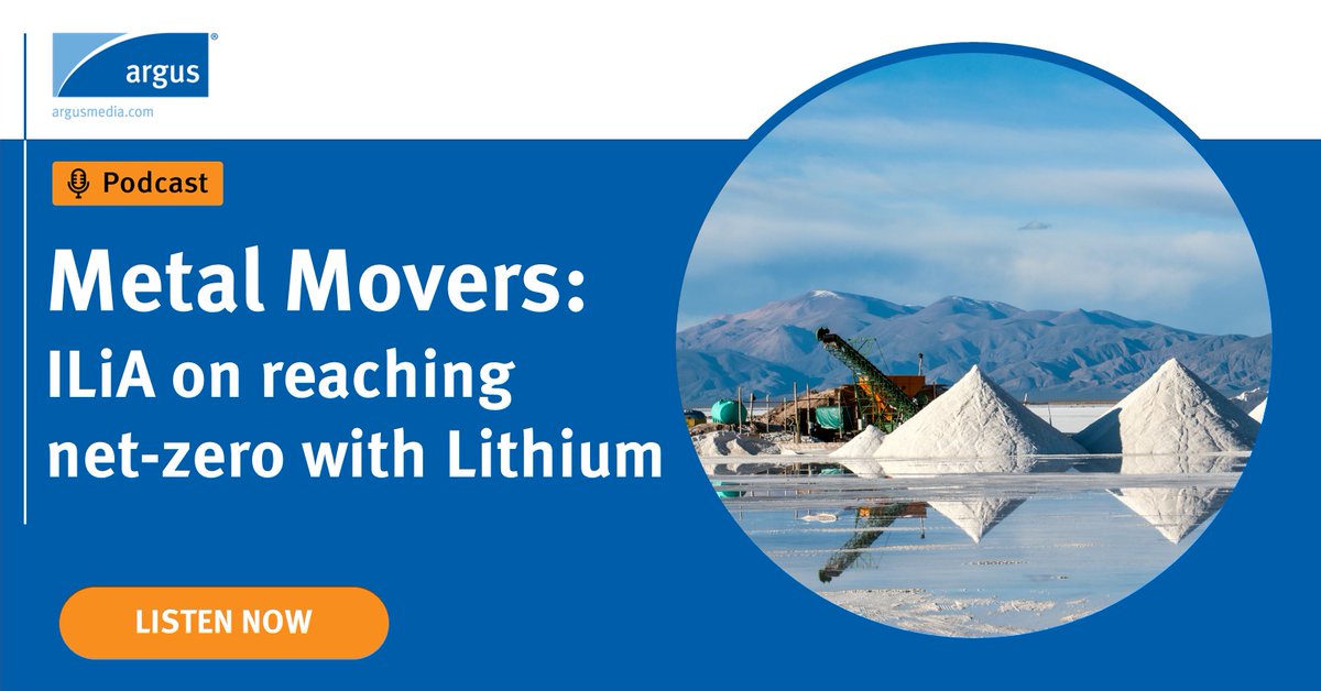 ArgusMedia's tweet photo. 🎙️🌐 Metal Movers explores the crucial role of #lithium in the transition to #netzero. @ILiA_lithium's Anand Sheth (@lithiumraj) joins #ArgusMedia's @chihinling to discuss the supply/demand landscape and #geopolitics driving #electrification forward: https://t.co/06Kw1889jE https://t.co/WCdeOwSXVC