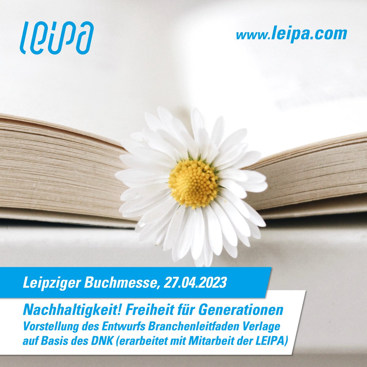 DNK-Branchenleitfaden für Verlage | Erste Einblicke anlässlich der Leipziger Buchmesse am 27. April 2023

Mehr unter:
leipa.com/de/news/detail…

#LEIPA #Paper #Consulting #Sustainability #Nachhaltigkeit #Publishing #Verlage #Druck #DNK #Buchmesse #Leipzig