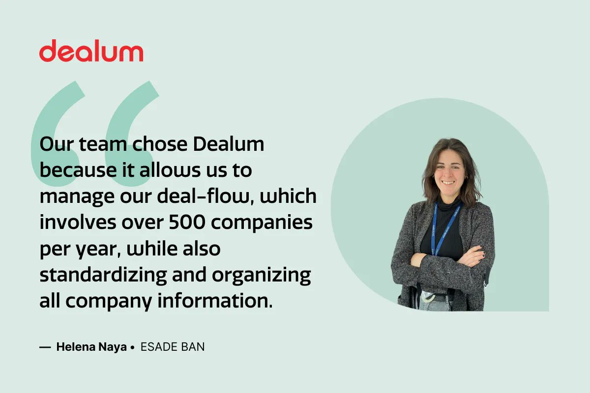 Dealum_'s tweet photo. ⭐ "What has been most surprising about Dealum is the clarity and organization of each company's information within the application form. It's made our work so much easier and more efficient."
#investornetwork #businessangel #startupinvestor #ESADE #ESADEBAN https://t.co/OUa04hAWnG