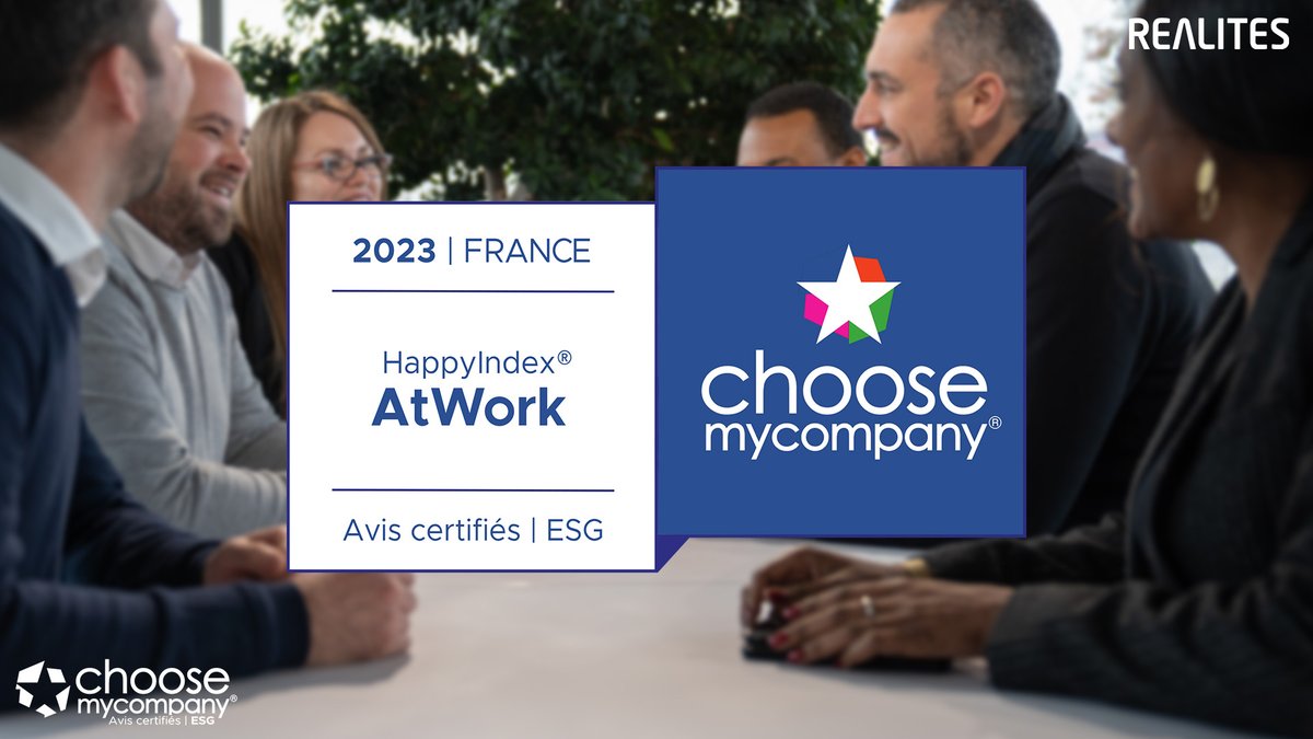 realites's tweet photo. 🥇 Nous sommes fiers de vous annoncer notre accréditation #HappyIndex®AtWork 2023 !
Délivré par @choosemycompany, ce label récompense les entreprises où il fait bon travailler et où les salariés sont heureux.

Les infos 👉 https://t.co/U0IWzMX1cz

#TeamREALITES #UtilesMaintenant https://t.co/kLtIUI0QdM