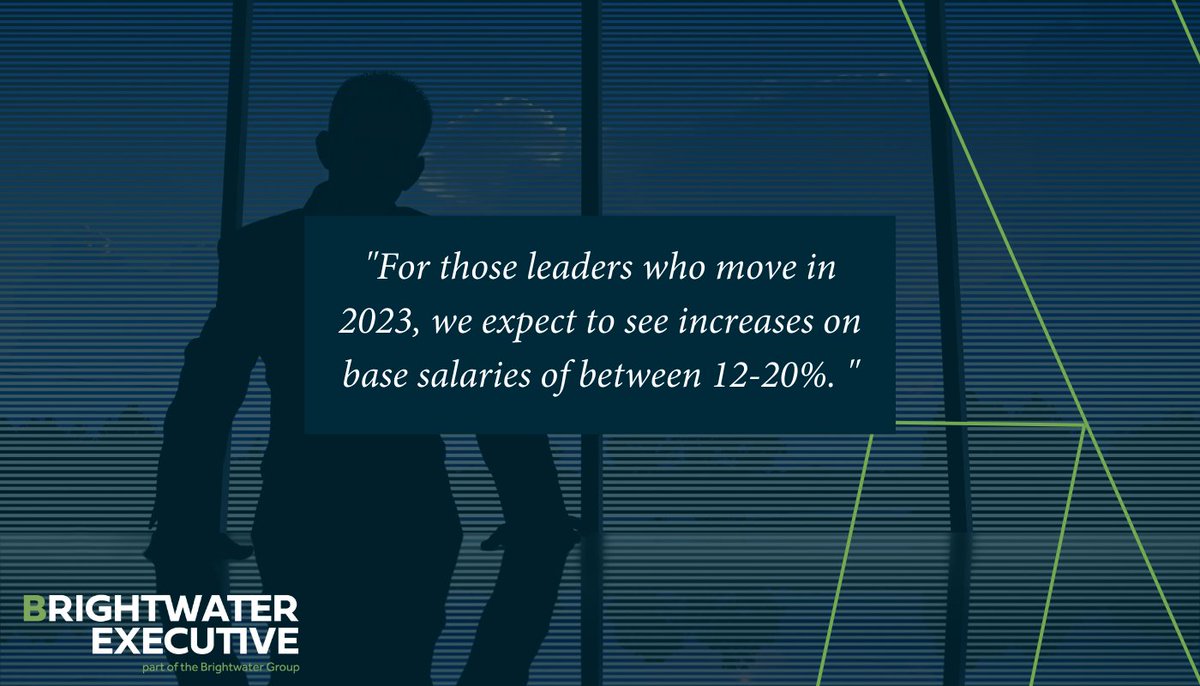 BrightwaterExec's tweet image. Good news for #executivelevel professionals who decide to make a move this year - they could be in line for a major bump in #salary. Find out more in our #SalaryGuide2023 bit.ly/3ZtHhyo