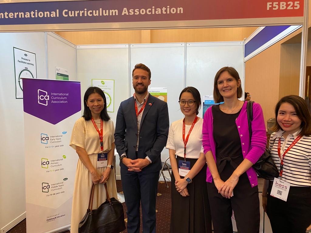 Ling Dong from the International Curriculum Association pictured with Emily Hamblin  and Sam Wood from the UK general consulate and Phuong Ho, the DBT Trade Manager at BESS Vietnam!