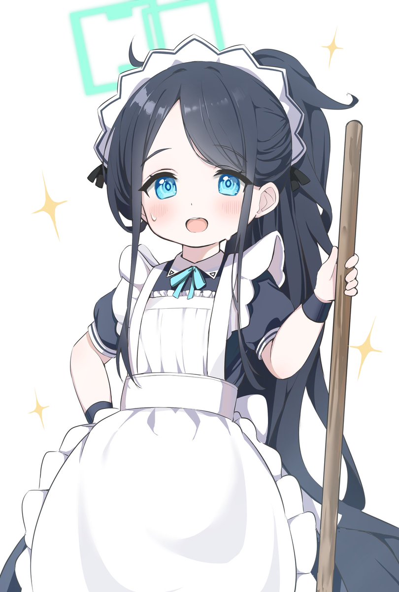 aris (blue archive) 1girl maid solo apron alternate costume maid headdress enmaided  illustration images