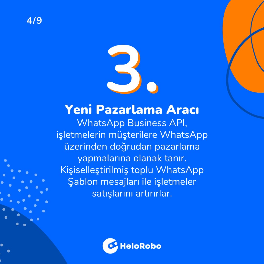 1- 📱 WhatsApp Business API ile müşterilerinize
daha hızlı ve özelleştirilmiş bir hizmet sunun!
İşletmenizi daha profesyonel bir imajla tanıtın ve
rekabet avantajınızı artırın. Detaylar için yazımıza göz
atın!

🔗helorobo.com/tr/whatsapp-ap…

#whatsappbusinessapi #müşterihizmetleri